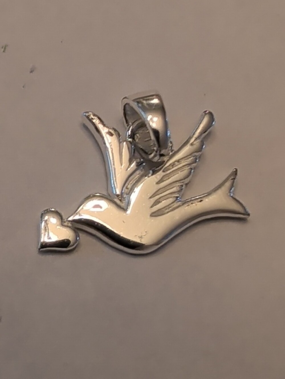 Sterling Silver Dove Pendant Charm -